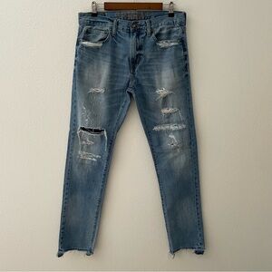 AMERICAN EAGLE SLIM LIGHT DESTROY WASH JEANS 32X34 100% COTTON